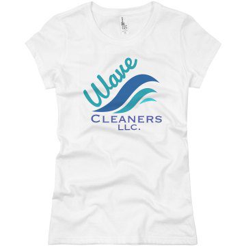 white wrinkly shirt with Wave print