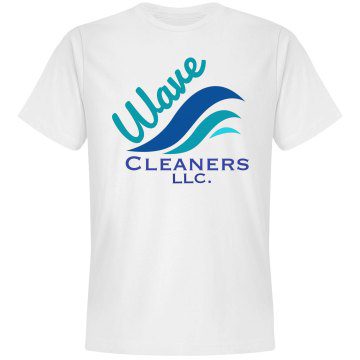 white t-shirt with Wave print